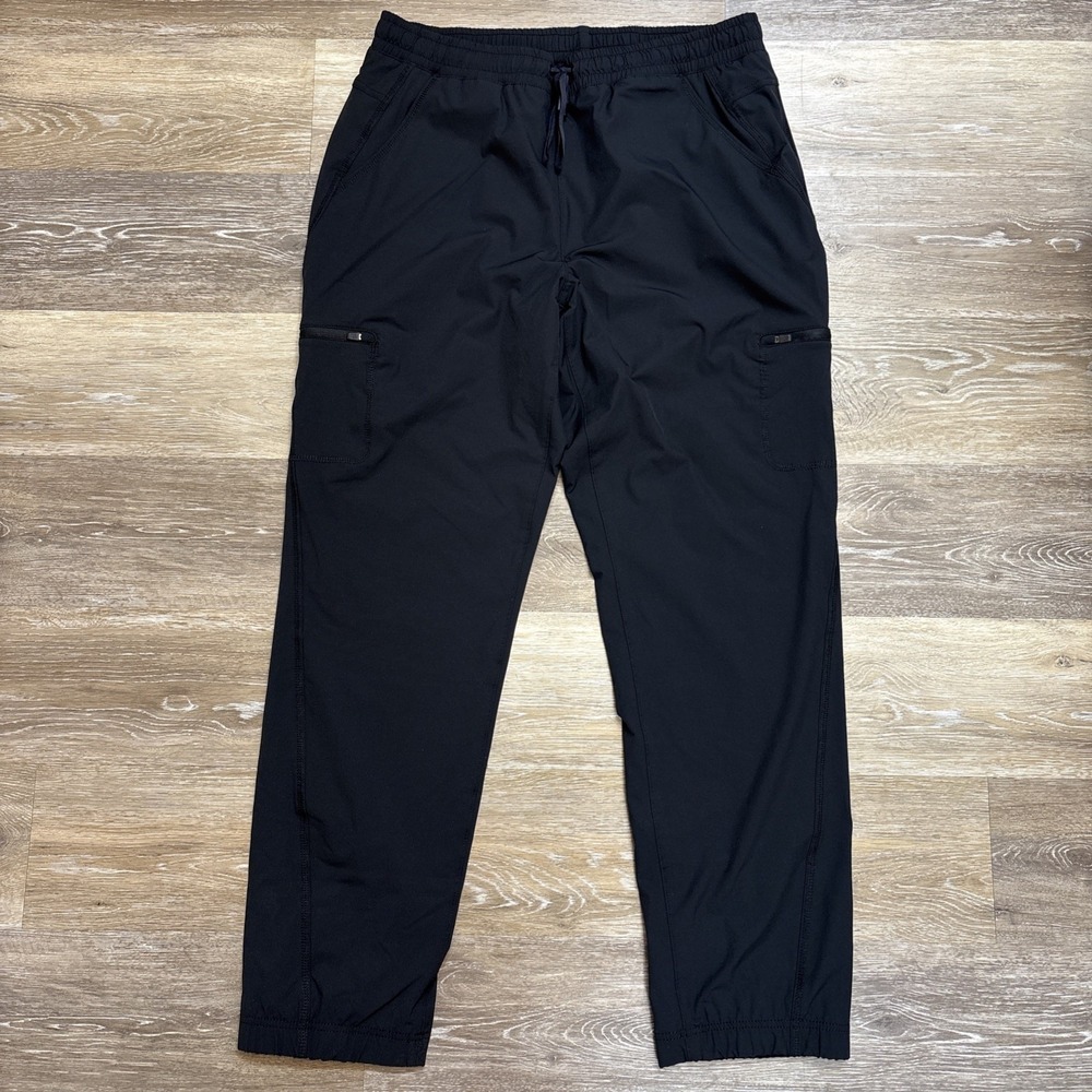 Eddie Bauer Black Fleece Lined Drawstring Cargo Jogger Pants Women's Large 12